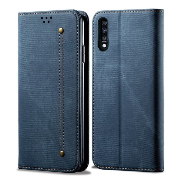 Jeans Samsung Galaxy A70 Flip case - Blå Blue