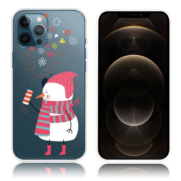 Juleveske til iPhone 12 Pro Max - Snømann Som Fyrer Av Fyrverkeri White