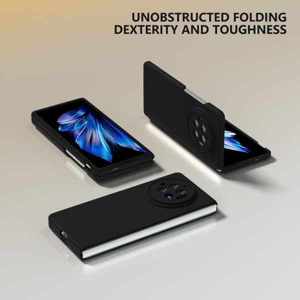 Mikrofiberforet blødt gummi vivo X Fold3 cover - Sort Black