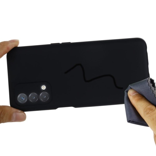 Matte Liquid Silikoni Suojakuori For OnePlus Nord N200 5G - Must Black