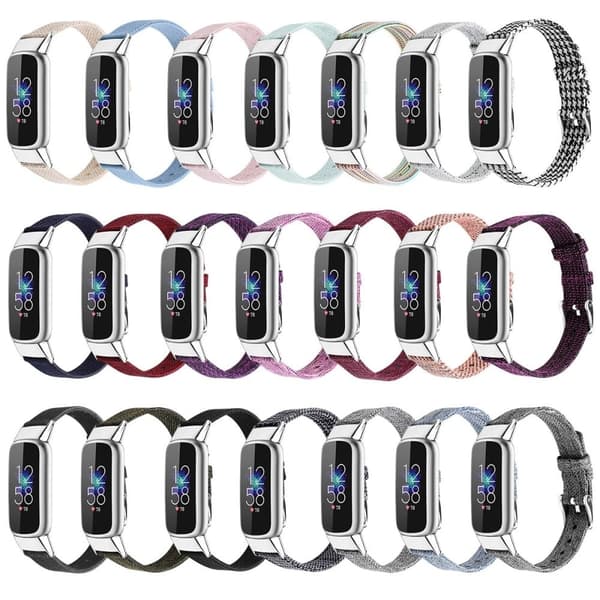 Fitbit Luxe klockarmband i canvas - Lila / Röd / Storlek: S Lila