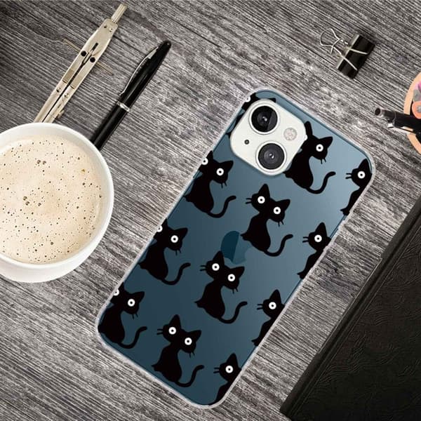 Deco iPhone 14 Plus deksel - Katter Black