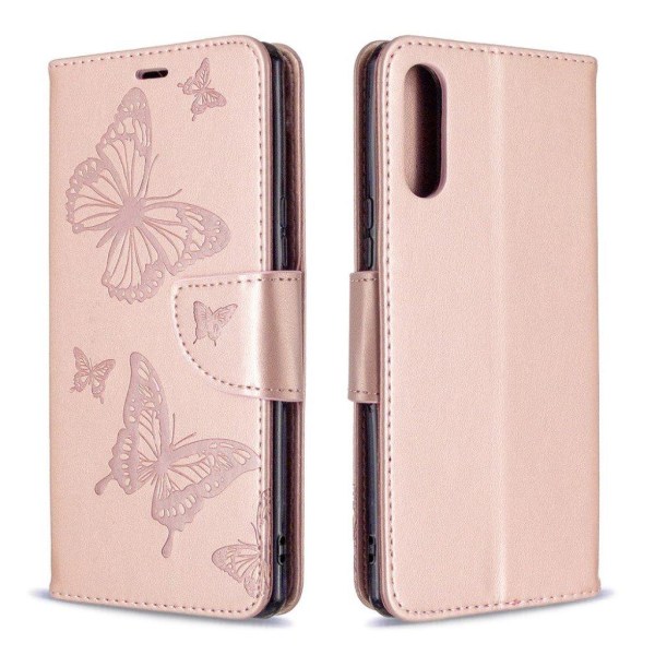 Butterfly Sony Xperia L4 kotelot - Ruusukulta Pink