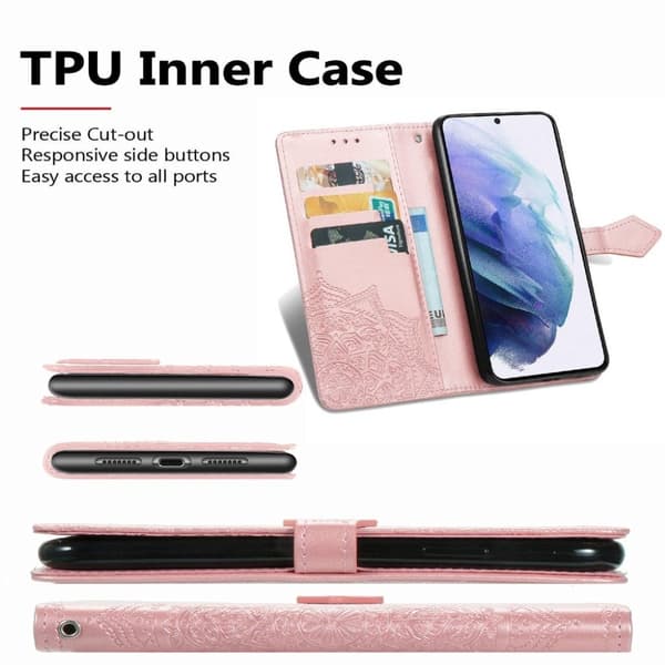 Mandala Samsung Galaxy S21 Plus Flippetui - Rose Gull Pink