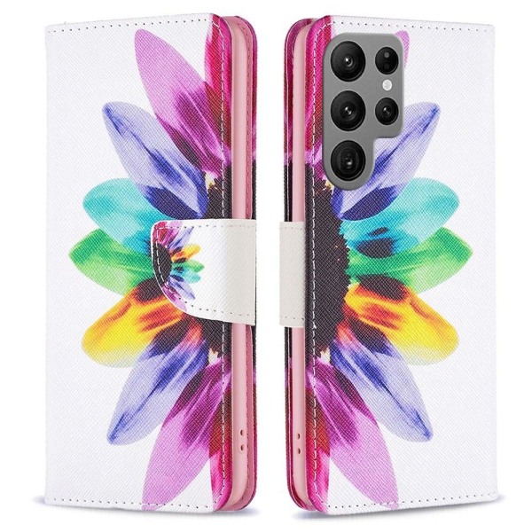 Wonderland Samsung Galaxy S23 Ultra Flip Etui - Solsikke Multicolor