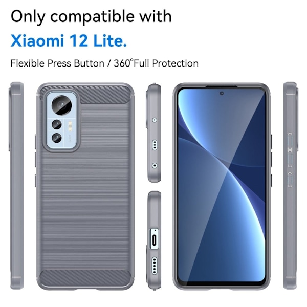 Carbon Flex Xiaomi 12 Lite skal - Silver/Grå Silvergrå