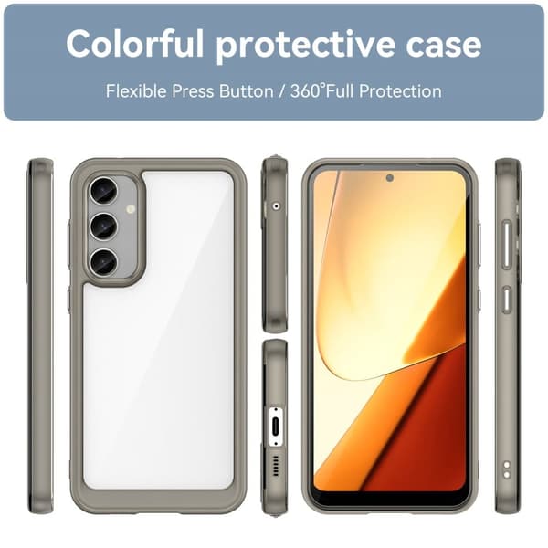 Samsung Galaxy S23 FE smart telefonskal i akryl - Transparent Grå Silvergrå