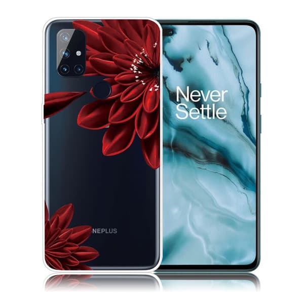 Deco OnePlus Nord N10 5G etui - rød blomst Red