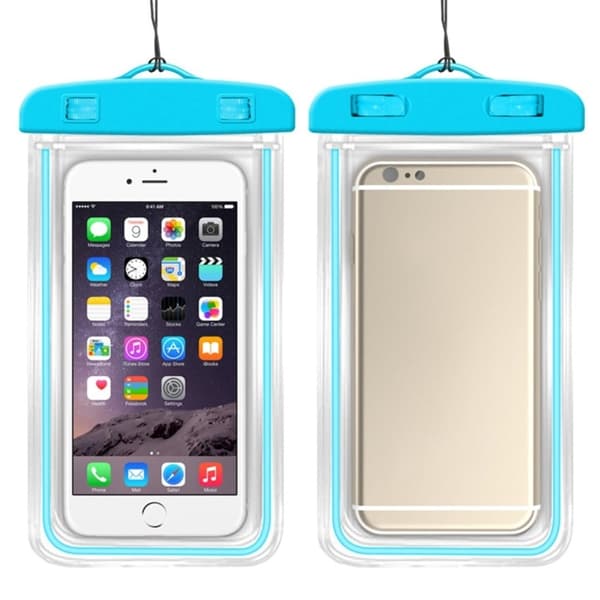Universal luminous waterproof bag for 7.2 inch smartphone - Blue Blue