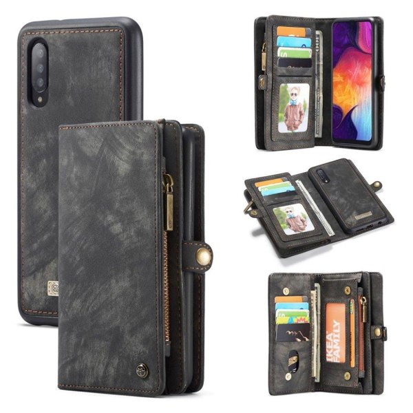 CaseMe Samsung Galaxy A50 Zipper Wallet kotelot - Musta Black