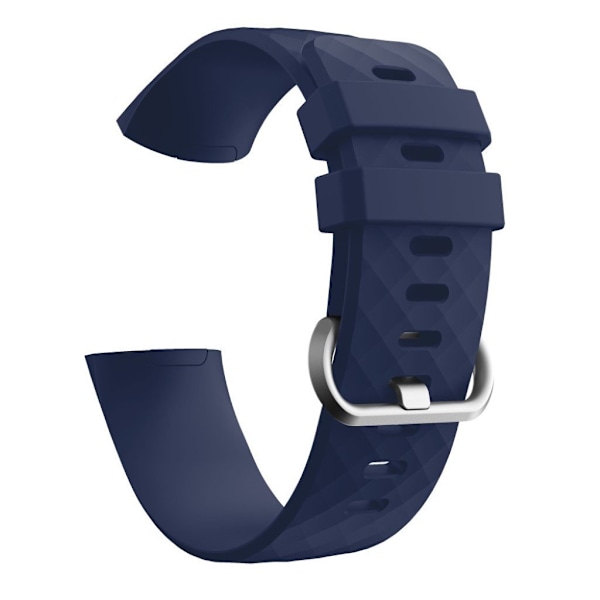 Fitbit Charge 4 / 3 urrem med diamantmønster - Mørkeblå Størrelse: L Blue