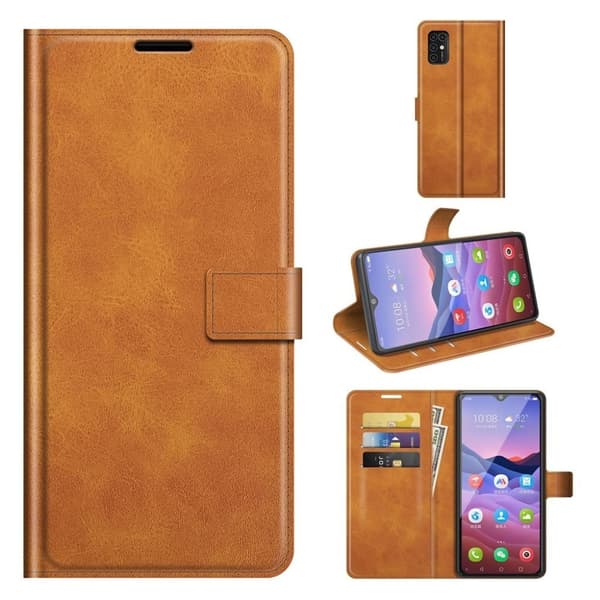 Wallet-style Læder Etui til Zte Blade V2020 Smart - Orange Orange
