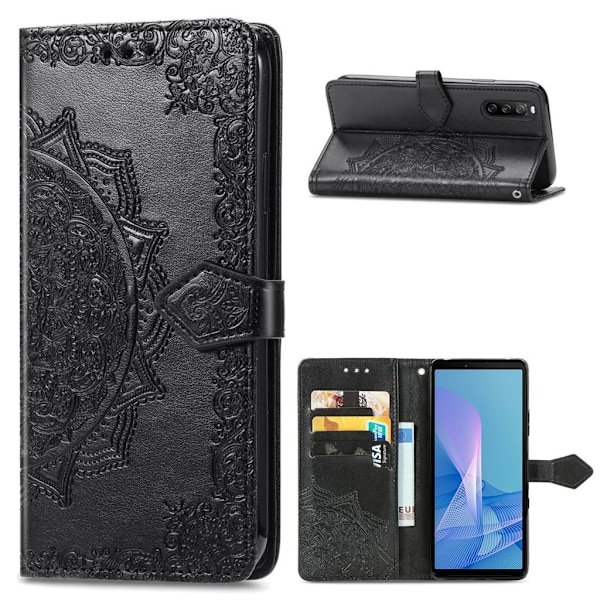 Mandala läder Sony Xperia 10 III fodral - Svart Svart