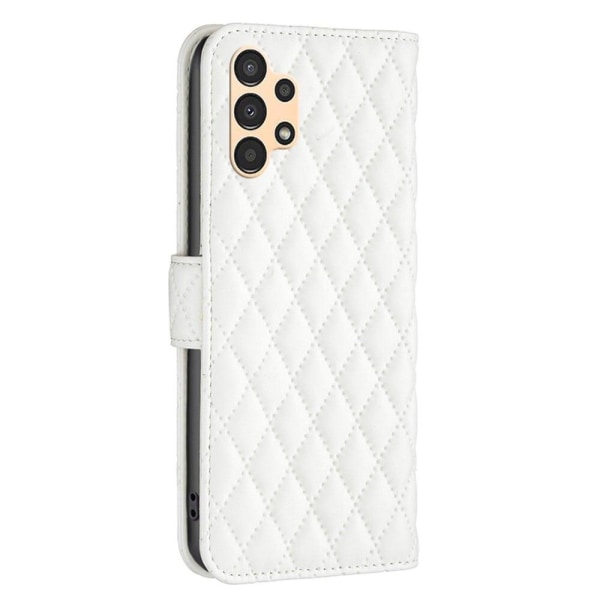 Rhombus mat Samsung Galaxy A13 5G / Samsung Galaxy A13 4G flip etui - Hvid White