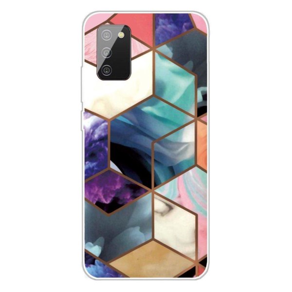 Marble design Samsung Galaxy A03s cover - Farverig Terning-Flise Multicolor