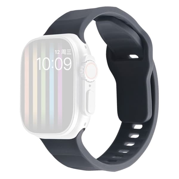 Apple Watch Series 9 41mm silikonerem i bølget stil - Stjerneklar Grå Silver grey