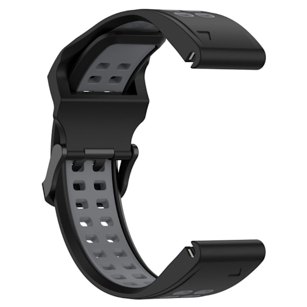 Garmin Enduro 2 / Tactix 7 / Fenix 7 tofarvet silikone urrem - Sort / Grå Black