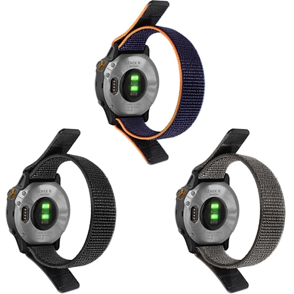 22 mm universellt klockarmband med nylonögla - Grå Silvergrå