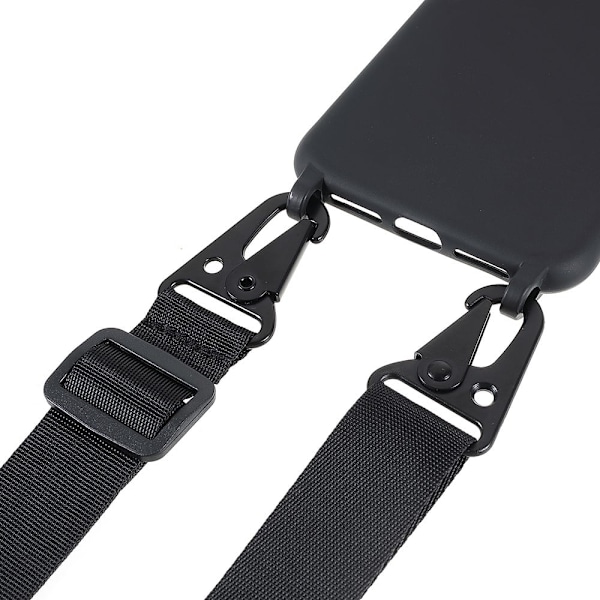 Tunt TPU-fodral med matt yta och justerbar rem för iPhone 11 Pro - Svart Svart
