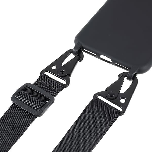 Tynt TPU-deksel med matt finish og justerbar stropp til iPhone 11 Pro - Svart Black