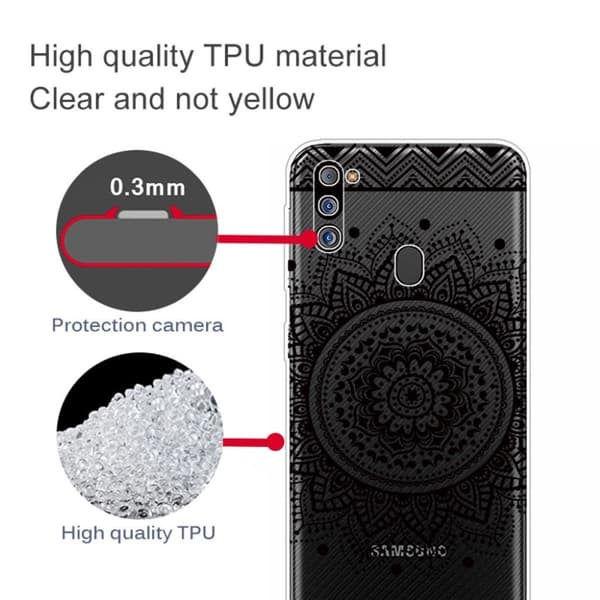 Deco Samsung Galaxy M21 2021 Etui - Mandala Blomst Black