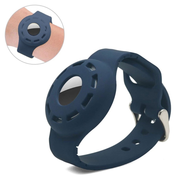 AirTags simple silicone wrist strap - Midnight Blue Blå