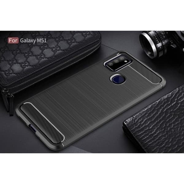 Carbon Flex Samsung Galaxy M51 kotelot - Musta Black