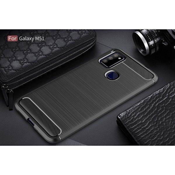 Carbon Flex Samsung Galaxy M51 skal - Svart Svart