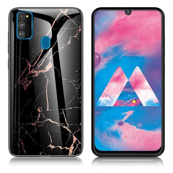Fantasy Marble Samsung Galaxy M30s deksel - Svart / Gull Black