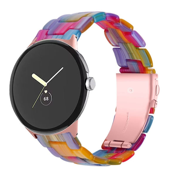 Google Pixel Watch urrem i lys resin-stil - Regnbue Multicolor