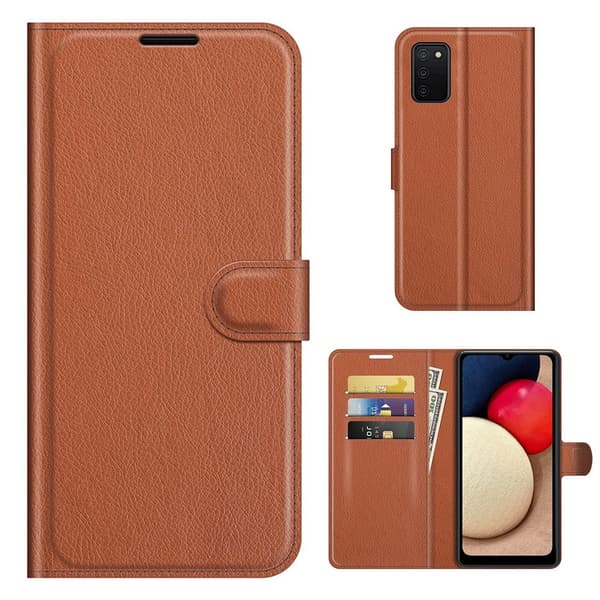 Classic Samsung Galaxy A03s Läppäkotelo - Ruskea Brown