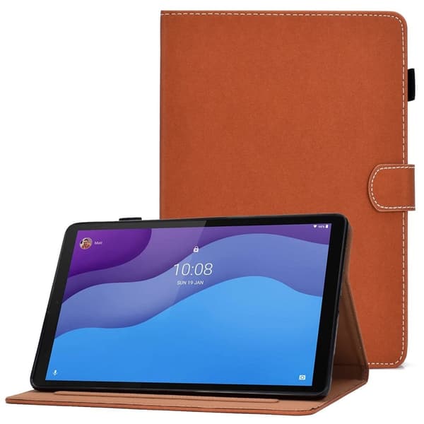 Lenovo Tab M10 (Gen 3) enkelt läderfodral - Brun Brun