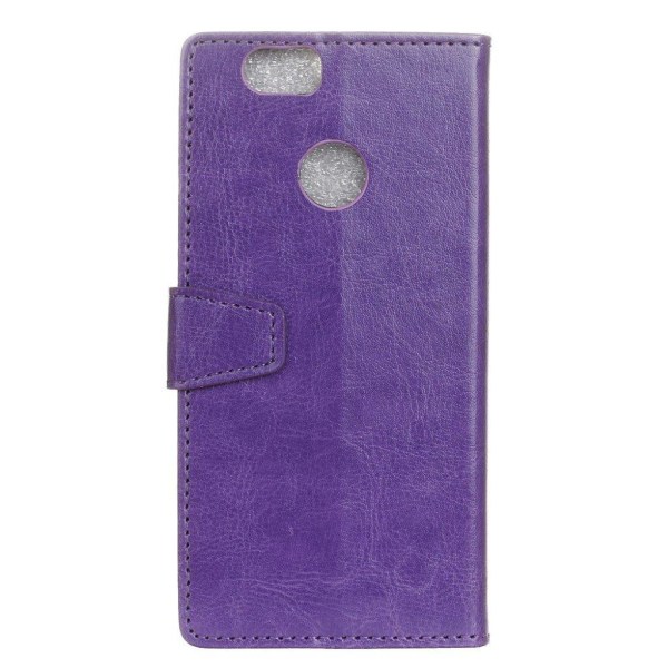 Hamsun Huawei Nova læder-etui med crazy horse tekstur - Lilla Purple