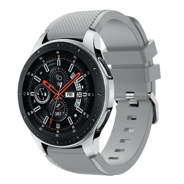 Samsung Galaxy Watch (46 mm) klockarmband i silikon med twillstruktur - Grå Silvergrå