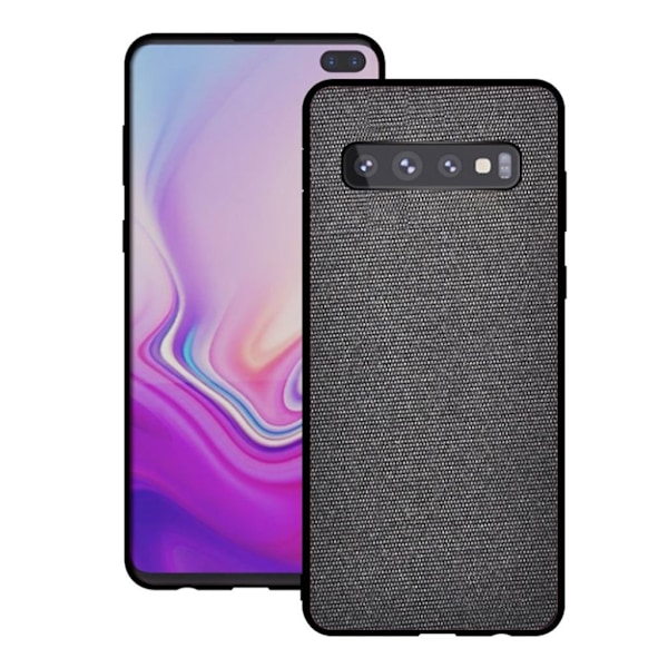 Samsung Galaxy S10 kankaalla päällystetty kotelo - Tummanharmaa Silver grey