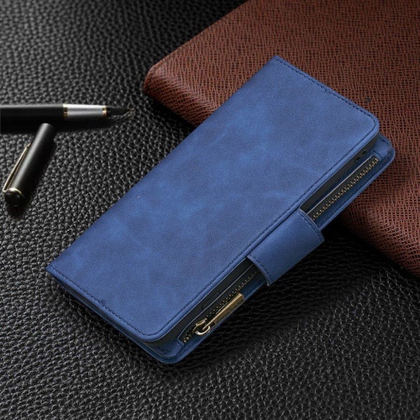 Premium Wallet Huawei P40 Lite / Nova 6 SE Etui - Blå Blue