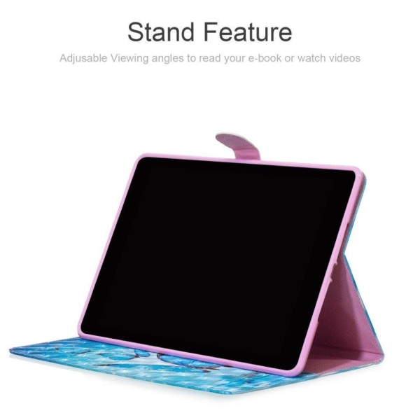 iPad Mini (2019) light spot décor leather case - Blue Butterfies Blå