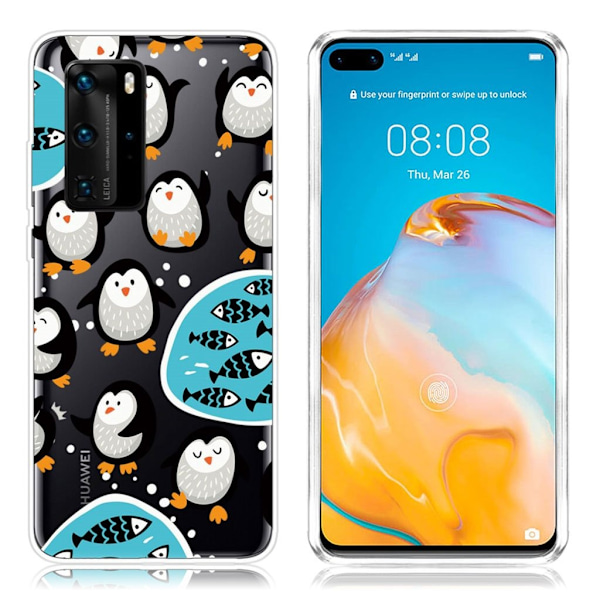 Deco Huawei P40 Cover - Lille Pingvin Multicolor