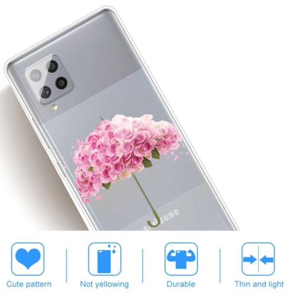 Deco Samsung Galaxy M62 / Samsung Galaxy F62 skal - Paraply Med Blomma Rosa