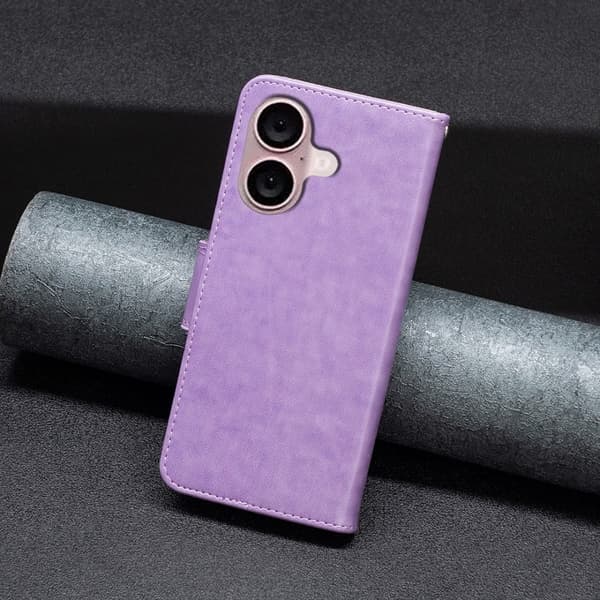 Butterfly iPhone 16 Plus skinnveske - Lilla Purple