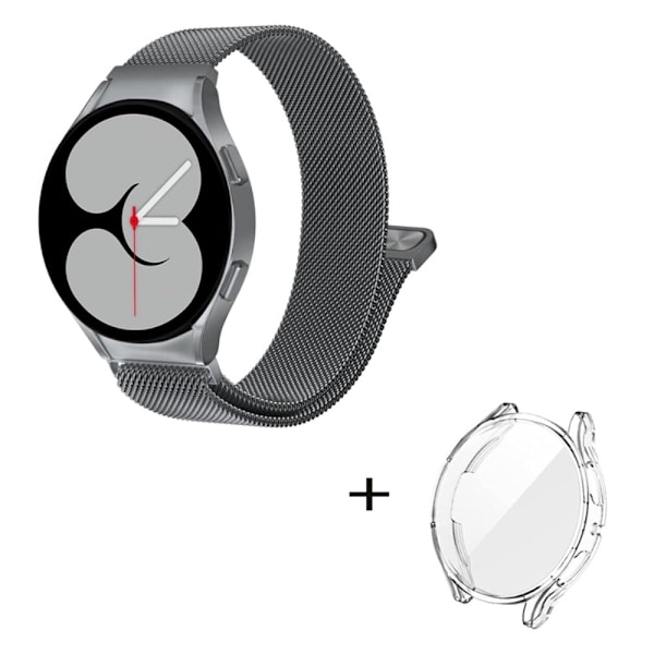 Samsung Galaxy Watch 5 Pro urrem i rustfrit stål med klart cover - Mørkegrå Silver grey