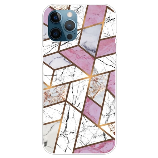 Marmormotiv iPhone 14 Pro Max skal - Rosa / Vit / Grå Marmor multifärg