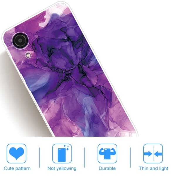 Marble Samsung Galaxy A03 Core Etui - Drømmende Lilla Marmor Purple