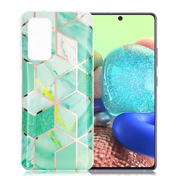 Marble Samsung Galaxy A72 5G Etui - Grøn Diamant Mønster Green