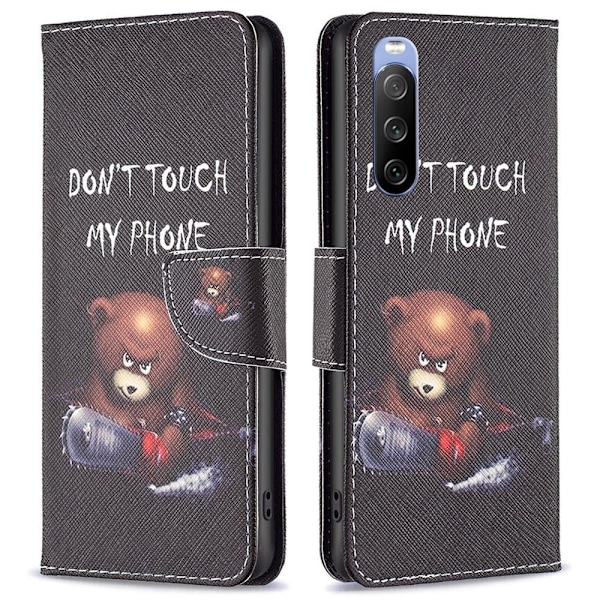 Wonderland Sony Xperia 10 III flip kuoret - Karhu Black