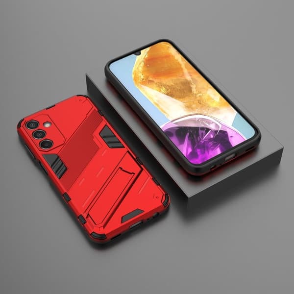 Støtsikkert hybriddeksel med et moderne preg for Samsung Galaxy M15 - Rød Red