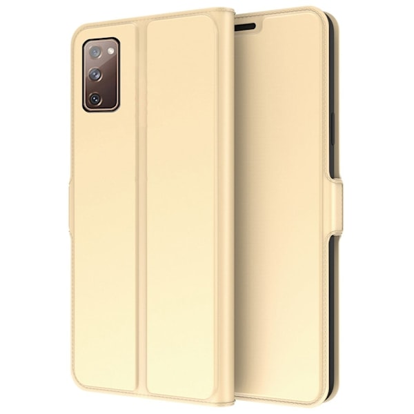 Smidigt och tunt PU-läder Samsung Galaxy S20 FE 2022 fodral - Guld Guld