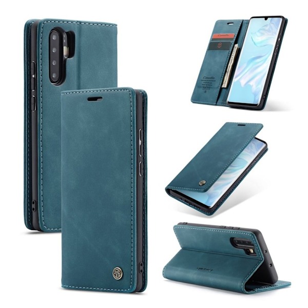 CASEME Huawei P30 Pro retro läderfodral - Blå Blå