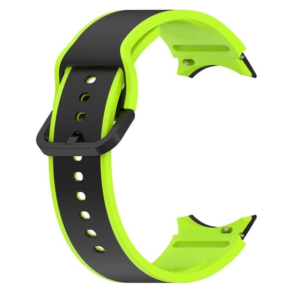 Dobbeltfarvet silikoneurrem til Samsung Galaxy Watch 5 / 4 / 3 - Sort / Lime Green