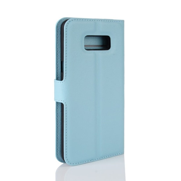 Samsung Galaxy S8 stilfuldt læder-etui - Lyseblå Blue